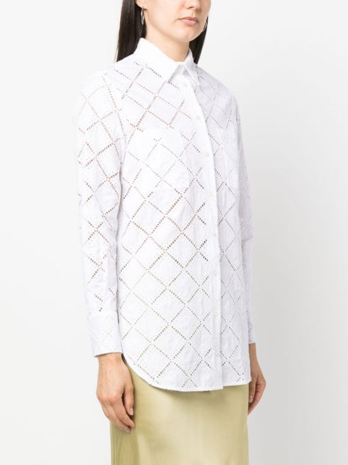perforated long-sleeved shirt
